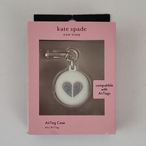Kate Spade New York Silicone Case for Apple AirTag White/Silver Glitter Heart